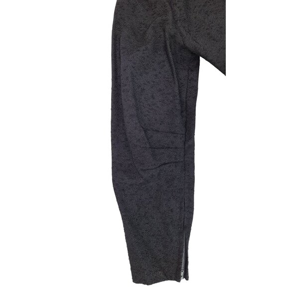 Vintage Black Dress Textured Long Sleeve Belt Handmade Goth Size Large Mourning - Picture 6 of 15